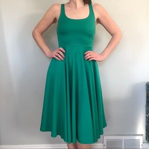 Lulu’s Emerald Green Skater Full Skirt Dress